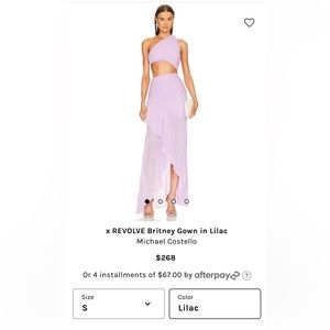 Michael Costello x Revolve Britney Gown Lilac